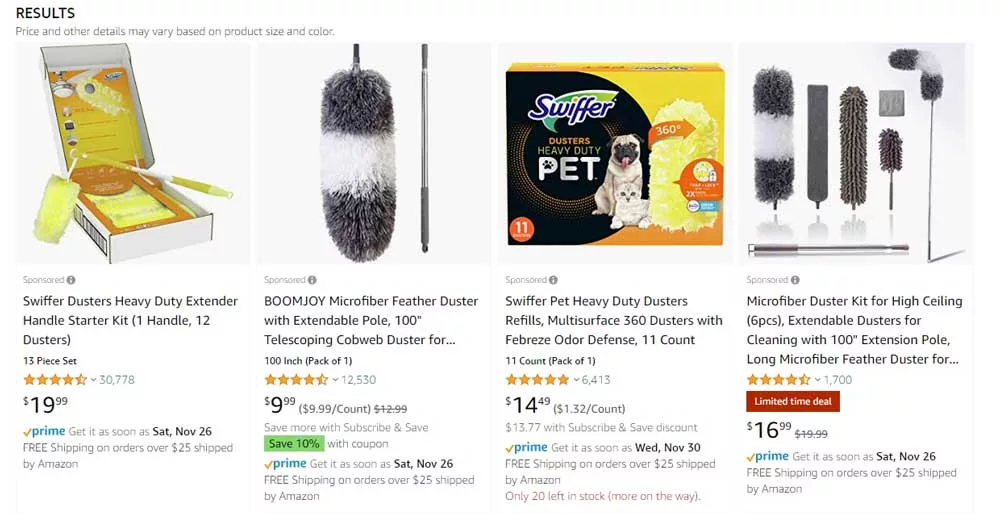 Sponsored Products Ads top of the Search Results
